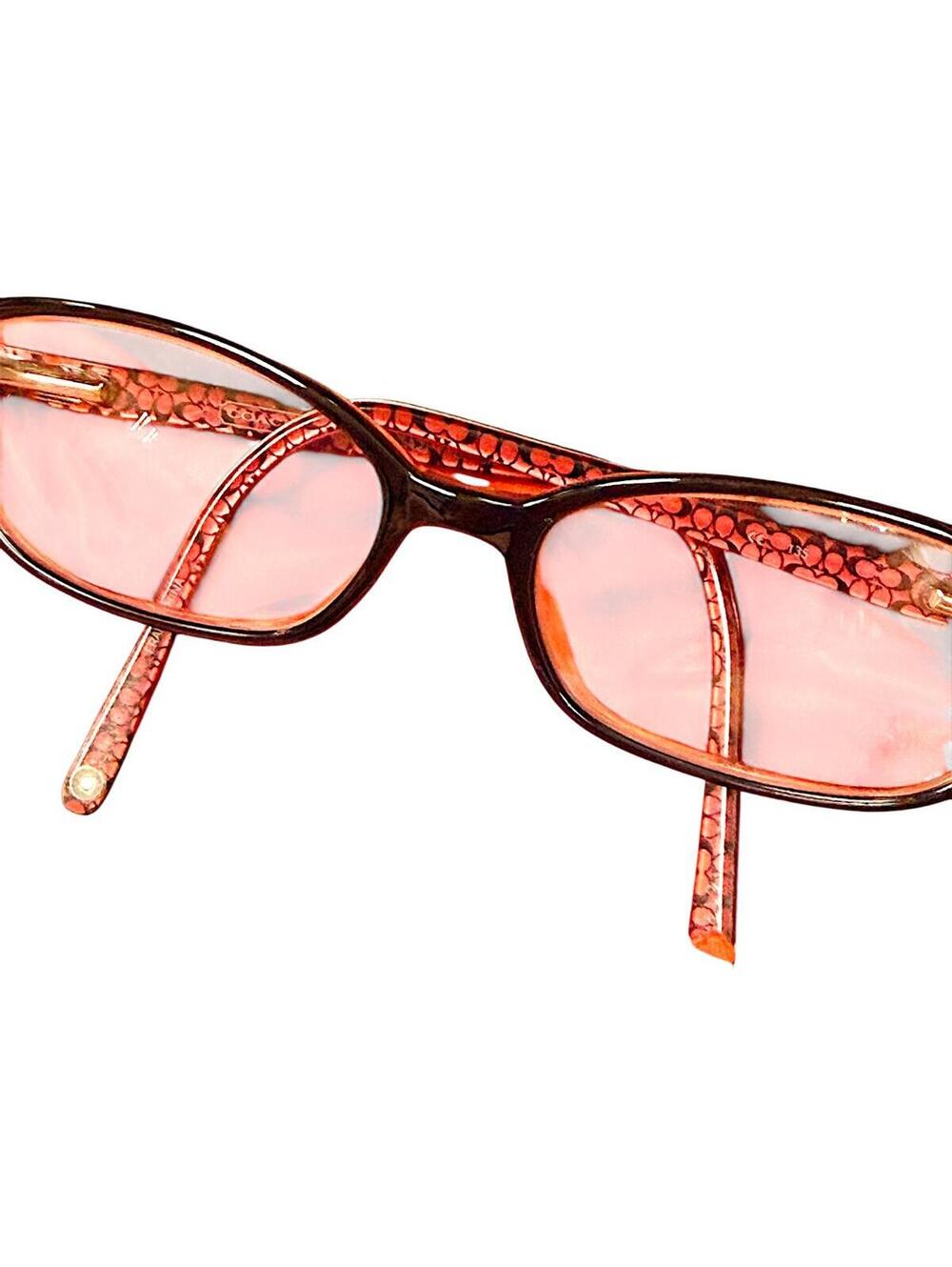 Coach Children’s Eyeglasses Pink Black Signature Print Frames with Coach Case - Picture 2 of 3